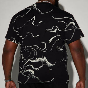 Camiseta Personalizada para Hombre con Estampado Abstracto, 100% Algodón de Buena Calidad, Manga Corta, Estilo Urbano, Proveedor Mayorista OEM ODM - Product Image 3