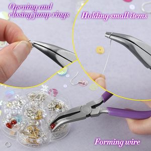 Alicates de punta curva miniatura para cirugía, herramienta para hacer joyas, envolver alambres y abalorios, con dientes serrados a 45 grados - Product Image 5