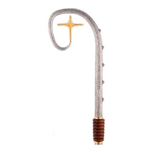 Luxury Handcrafted Metal Church Crozier Staff Dragon Design Blue Orb <b>Top</b> <b>Silver</b> Finished Eco-Friendly Durable Factory Liturgical - Product Image 5
