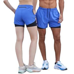 Shorts de sport d'été pour hommes OEM, double couche, doublés, pour le basketball, l'entraînement, le fitness, amples, respirants, séchage rapide, pour la course à pied - Product Image 1