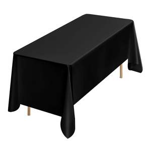 Paquete de 6 Manteles Rectangulares Negros de 70 x 120 Pulgadas, Reutilizables, Lavables a Máquina, Resistentes a las Arrugas, Fundas de Tela de Poliéster - Product Image 1
