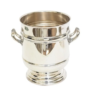 Bebida de metal Cubo de hielo Champán Enfriador de vino Mesa DE BODA Metal Acero inoxidable Botella individual Enfriador de vino - Product Image 1