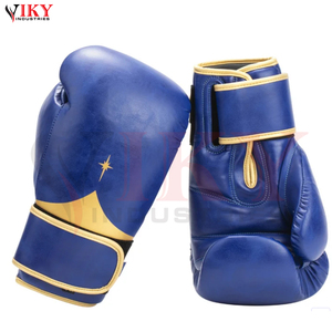 Gants de boxe de marque privée, qualité supérieure, durables, légers, tendance, design personnalisé, bleu royal et étoiles dorées - Product Image 2