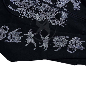 Sweat-shirts à capuche pour hommes en coton mélangé, style nouveau, avec strass, les plus vendus en ligne, faible MOQ - Product Image 4