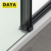 Cabine de douche élégante Base en résine Porte de douche coulissante en verre trempé de sécurité Porte de douche en verre de salle de bain de luxe
