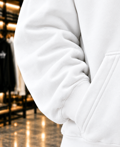 Premium <b>White</b> Oversized Pullover <b>Hoodie</b> for <b>Men</b> Custom Logo Fleece <b>Hoodie</b> Kangaroo Pocket Wholesale <b>Hoodie</b> - Product Image 5