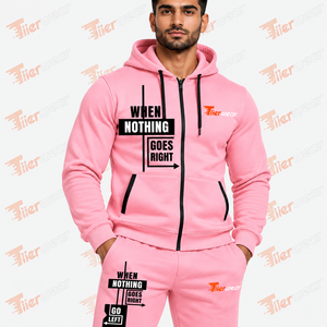 New 2026 High Quality Custom Men's Winter Solid Tracksuits Zip-Up Hoodie and <b>Sweatpants</b> <b>Set</b> 100% Cotton - Product Image 4