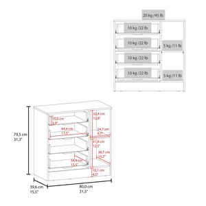 ตู้เก็บของในห้องนอนสไตล์โมเดิร์น Katie แบบสี่ลิ้นชักและหนึ่งบานประตู พร้อมพื้นที่จัดเก็บกว้างขวาง สีดำ - Product Image 4