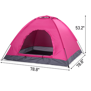 Pink 3/4 Person <b>Camping</b> Dome Tent - Product Image 5