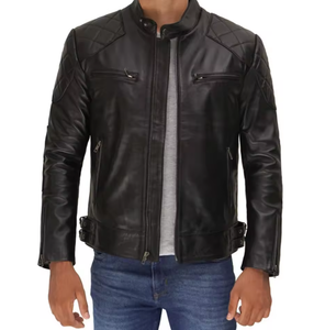 Vestes en cuir véritable pour hommes, style moto, décontractées, hiver 2026, entièrement personnalisables - Product Image 1