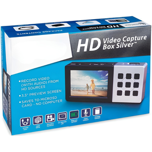 HD Video Capture Box Silver, 1080P 60FPS Recorder, 3.5" LCD, 3000mAh Battery, MicroSD MP4 Recording, Generic - Product Image 4
