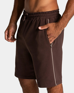 Custom OEM Men’s Espresso Brown Contrast Line Elite Co-Ord <b>Set</b>- Minimalist Athleisure Premium Breathable 2 Piece Summer Outfit - Product Image 5