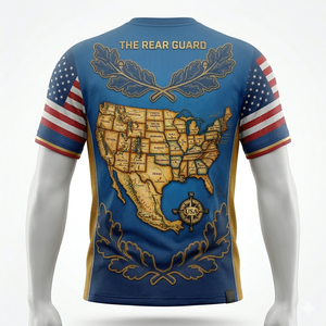 เสื้อยืดคอกลมแขนสั้นพิมพ์ลายแผนที่ด้วยเทคนิคซับลิเมชั่นคุณภาพสูง เนื้อผ้านุ่ม ระบายอากาศได้ดี ผลิตจากโพลีเอสเตอร์ เหมาะสำหรับงานออกแบบตามสั่ง - Product Image 5