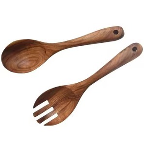 Cuillère de service en bois naturelle, cuillère de cuisine écologique, fabriquée à la main pour servir les aliments, idéale pour la cuisine à domicile, outil de cuisine - Product Image 2