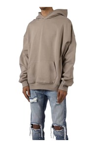 Custom Logo Unisex Heavyweight <b>Pullover</b> Hoodie Taupe Plain Blank Fleece Cotton <b>Men</b> Women Oversized Streetwear Hoodies Sweatshirt - Product Image 4