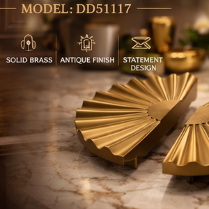Manija de Puerta de Diseño Moderno y Lujoso Aurora Fan, Fabricada en Latón Resistente para Hoteles |   Herrajes Decorativos para Puerta de Entrada con Diseño de Sol Radiante - Product Image 4