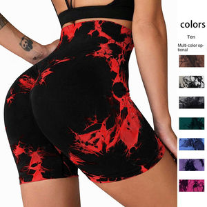 Shorts de Yoga de Cintura Alta sin Costuras con Estampado Tie Dye para Mujer, Shorts Deportivos para Correr, Shorts de Ciclismo, Venta al por Mayor, Logotipo Personalizado - Product Image 5