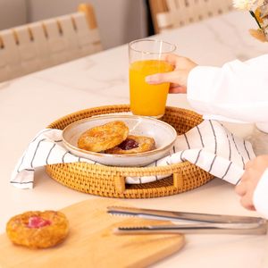 Bandeja Decorativa de Ratán Natural de Alta Calidad con Asa, Hecha a Mano, Ecológica, Reciclable, para Alimentos, Color Personalizado, Pulida - Product Image 6