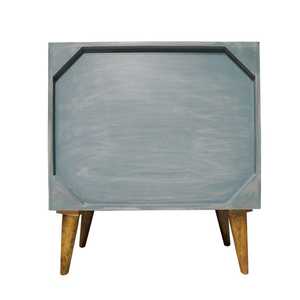 Mueble Moderno para Vino de Madera Maciza de Mango con 4 Compartimentos y Soporte para Copas, Armario de Almacenamiento de Bar de Madera Artesanal Duradero y Independiente - Product Image 5