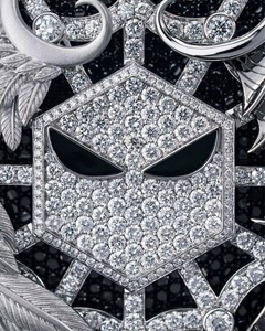 Colgante de Plata 925 con diseño de Telaraña y Jack Skellington, estilo Iced Out, Joyería Hip Hop, Bling para Raperos, con Moissanita y Bicolor - Product Image 4