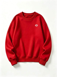 Custom Graphic Women's Crewneck Sweatshirt Oversized Cotton Fleece Drop Shoulder Casual Pullover Solid Hoodies Private <b>Label</b> - Product Image 5
