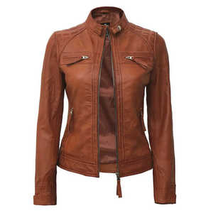 Chaqueta de Cuero para Mujer, Estilo Urbano, a la Moda, Ligera, Transpirable, Cómoda, para Uso Diario, Venta al Por Mayor - Product Image 5