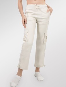 Pantalon cargo décontracté streetwear pour femme avec logo personnalisé, poches latérales, vêtements de sport d'extérieur, toile 100 % coton de haute qualité - Product Image 4