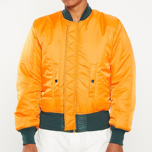 Solid Color Zip-up Men's Satin Bomber Jacket Good Quality Women Good Quality Varsity Jacket Oversized Bomber Jacket - Product Image 2