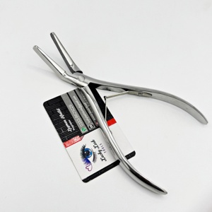Alicates personalizables de acero inoxidable Pro-Bond para extensiones de cabello Punta curva Micro Anillos Enlaces Cuentas Logotipo privado Alicates para extensiones de cabello - Product Image 1