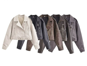 PIHA SPORTS Women's Genuine Cow Skin <b>Motorcycle</b> Biker <b>Jacket</b> Full Sleeve Windproof Breathable <b>Vintage</b> Winter Style Zipper - Product Image 6