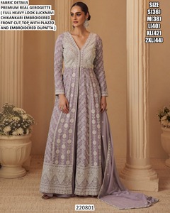 Conjunto de Top Bordado de Chinon Pesado con Cuentas y Pantalones Palazzo para Mujer, Traje Tradicional de Boda, Corte Regular, Todas las Temporadas - Product Image 4