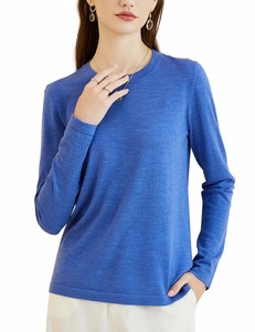 Suéter de Punto Premium ODM para Mujer, Color Marrón Sólido, Manga Larga, Cuello Redondo, Corte Regular, Antipilling, para Todas las Temporadas, Estilo Minimalista - Product Image 5