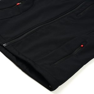 Women <b>Black</b> Sleeveless <b>Vest</b> Stand Collar Zipper Closure Windproof Outerwear Regular Length Solid Color Woven Fabric - Product Image 5