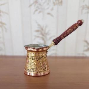 Tetera turca para uso en exteriores, apta para alimentos, de calidad, para café y té turcos, con asas de madera. - Product Image 3