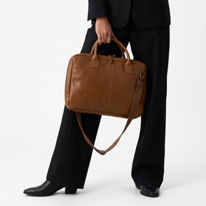 Wholesale Brown Leather <b>Laptop</b> Briefcase Soft Business Shoulder Messenger <b>Bag</b> For <b>Men</b> - Product Image 3
