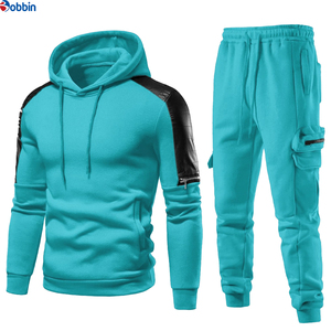 Top Trend Men's Blue Heavyweight Printed Hooded <b>Tracksuit</b> Set Full Sleeve Casual Jogging Pants Side Pockets Breathable Polyester - Product Image 3