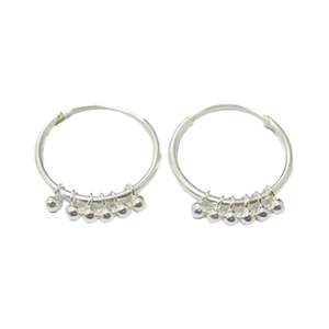 Pendiente de aro de plata 925 con diseño de bolas Fábrica de joyería al por mayor en Tailandia - Product Image 1