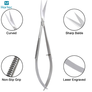 Tijeras de Manicura Curvas de Acero Inoxidable para Diestros, Tijeras de Precisión para Dar Forma a Cejas y Pestañas - Product Image 2