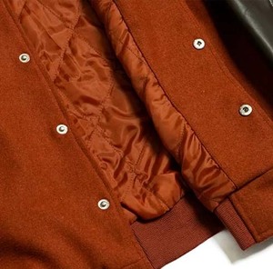 Custom Logo Wool Chenille Embroidery Baseball Letterman <b>Jackets</b> Men Vintage Blank Leather Sleeve Wool <b>Varsity</b> <b>Jacket</b> - Product Image 5