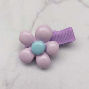 Ensemble de pinces à cheveux pour filles, en aluminium et ruban, couleur violet doux, avec fleurs 3D, gâteaux, ours et bonbons, confortables et sécurisées - Product Image 3