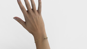 18K Gold Open Cuff Bangle Bracelet Bezel Set Round Diamond Torque Wire Bracelet <b>Plain</b> Ball Bead Stacking Bangles For Women - Product Image 4