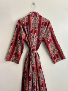 Nouvelle robe de chambre kimono en velours imprimé motif tigre, longue veste de détente pour la plage et les loisirs - Product Image 5