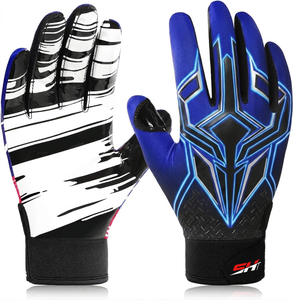Gants de football classiques haut de gamme pour jeunes et adultes avec poignée adhésive à haute traction et chambre à air en caoutchouc pour une préhension sécurisée des ballons - Product Image 1