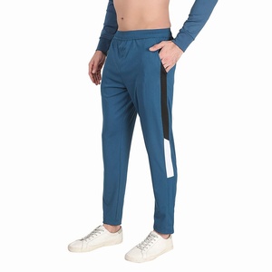 <b>Men's</b> Blue Elastic Waist Sweatpants With Side Pockets Casual <b>Jogger</b> Pants Breathable Knitted Fabric Spring Wear - Product Image 2