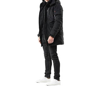 Parka de ski pour homme, veste matelassée imperméable, manteau d'hiver long avec capuche en fausse fourrure amovible, isolée pour le froid - Product Image 4