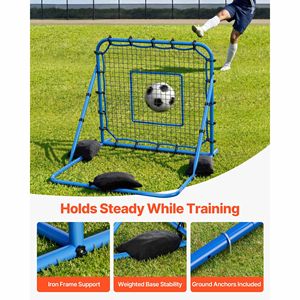 Quick Switch Angle Soccer Goal Rebounder Control Heavy Duty <b>Iron</b> Frame PE Net Training Equipment for Passing Practice - Product Image 5