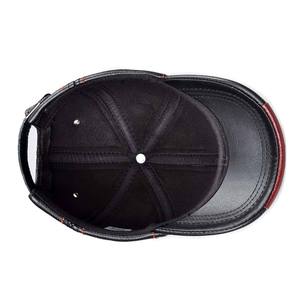 Casquette de baseball unisexe réglable en cuir, chaude pour l'hiver, avec visière, style sport, décontractée, unie, type Dad Cap, Snapback, couvre-chef - Product Image 4