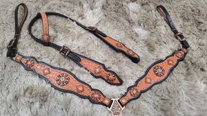 Selle de sécurité pour cheval en cuir véritable de crocodile, best-seller, style western, design artisanal, pour l'équitation, comprend une bride et une poitrailière - Product Image 2