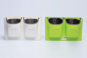 Jardinière en plastique à double compartiment pour plantes succulentes et herbes d'intérieur - Product Image 3