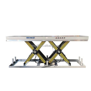 Gunting listrik hidrolik, 500Kg 1M 2M 3M gunting mengangkat Platform meja besar dengan roda - Product Image 3